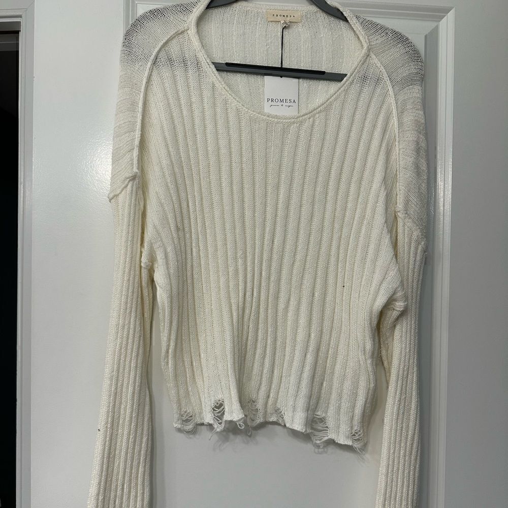 Ribbed Distressed‎ Sweater